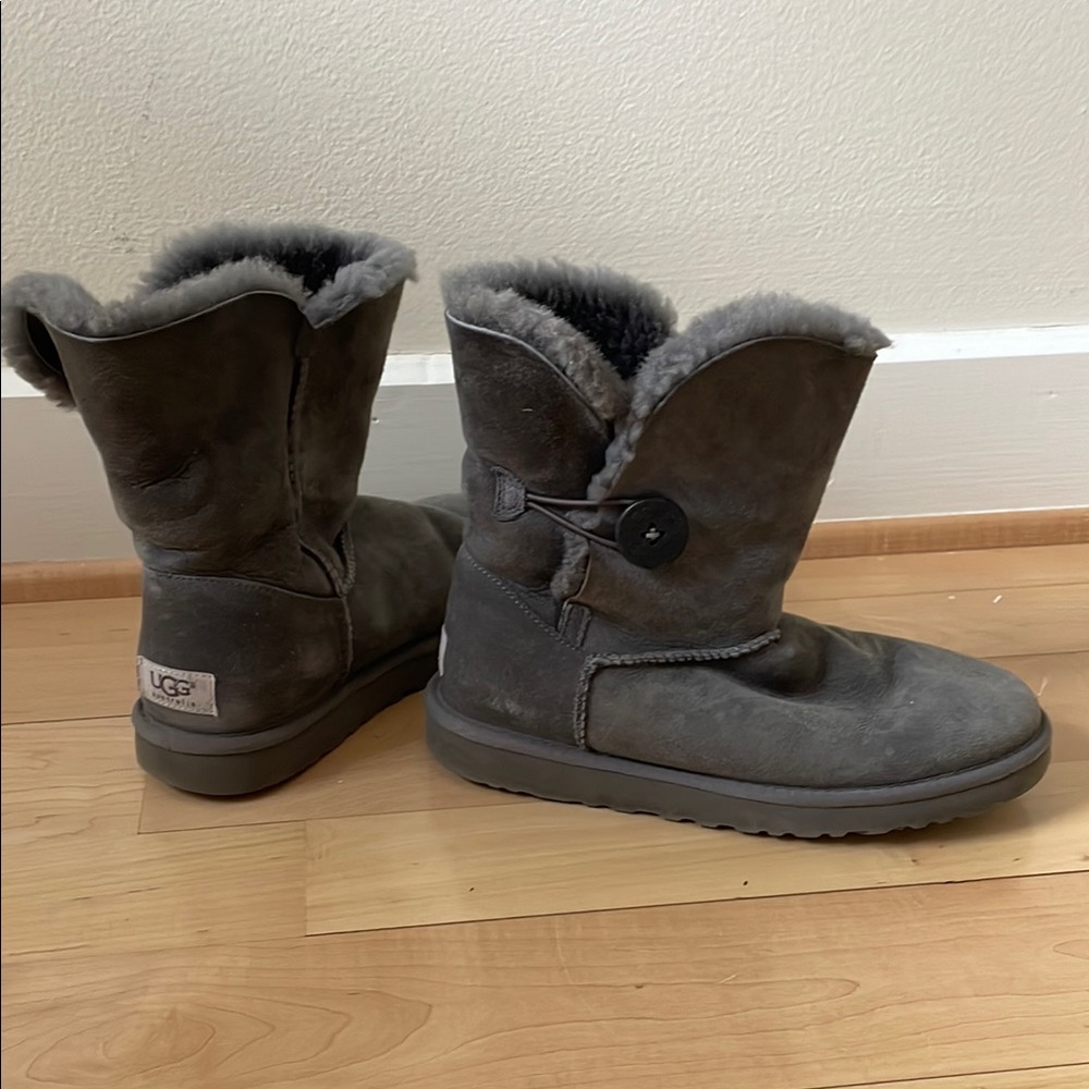 UGG Gray Winter Boots with Sheepskin Lining